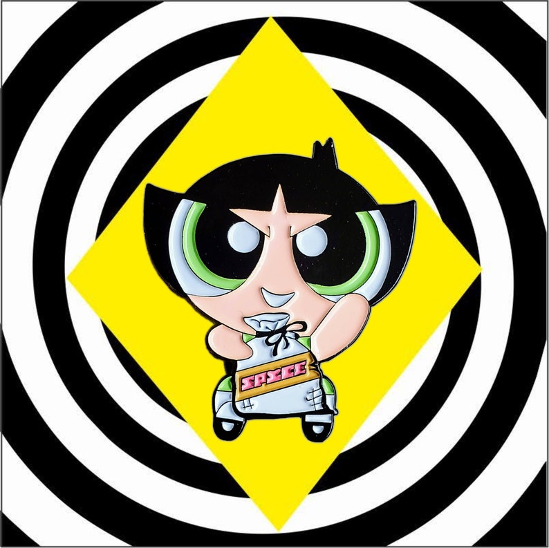 Aesthetic Pins Power Puff Girls Enamel Pin Custom Enamel Pins Cartoon Pin Cute Pins Cute Gifts Girl Power Pins Buttercup Pin for Jacket