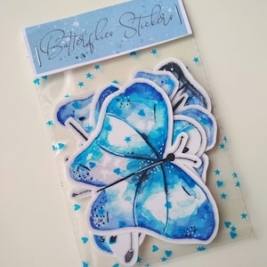 Pegatinas de mariposas azules, mariposas azules, pegatinas azules, pegatinas de mariposas, accesorios scrap, pack pegatina mariposas