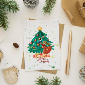 Natale, cartoline di Natale, albero di Natale, biglietto dello schiaccianoci, biglietto della Sacra Famiglia, goditi un buon Natale, periodo natalizio