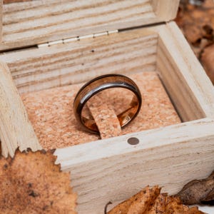 Whiskey Barrel & Grey Tungsten Steel Ring | 6mm | Unique Wedding Band and Gift | Mens and Womens Jewellery | Personalised Engravement image 5