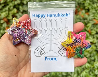 Hanukkah Crayons, Hanukkah Gift For Kids, Jewish Star Crayons, Hanukkah Party Favor, Kids Holiday Gift, Jewish Favor, Personalized Crayon
