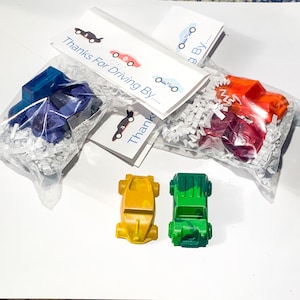 Car Party Favor, Car Crayon, Car Theme Party, Kids Party Favor, Crayon Bag, Car Goodie Bag, Transportation Party, Truck Crayon
