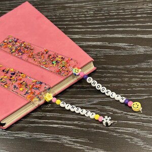 Personalized Bookmark, Resin Bookmark, Teacher Appreciation Gift, Crayon Bookmark Gift, Custom Teacher Gift, Reading Gift, Bookworm Gift