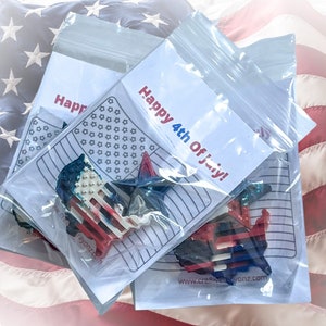 4th of July Crayons, July 4th Party Favors, American Goodie Bag For Kids, USA Crayon Party Favors, 4th Of July Coloring Sheet