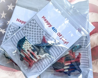 4th of July Crayons, July 4th Party Favors, American Goodie Bag For Kids, USA Crayon Party Favors, 4th Of July Coloring Sheet