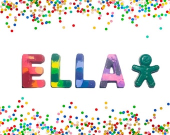 Name Crayons For Christmas, Kids Stocking Stuffer, Christmas Crayons, Crayon Stocking Stuffer, Christmas Gift For Kids, Recycled Crayons