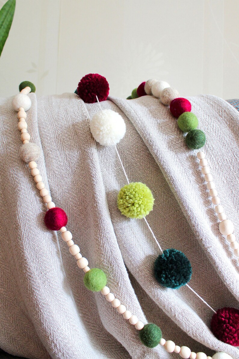 Gry & Sif Filz Kugel Girlande - Handmade Fairtrade Dekoration Fürs Kinderzimmer