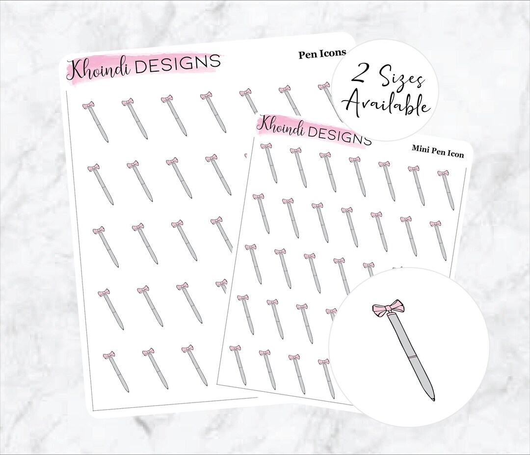 Pen Icon || Planner Sticker Sheet - Etsy