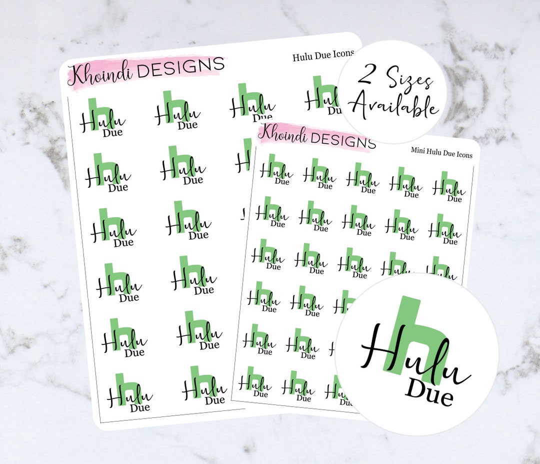 Hulu Due Icon Planner Sticker Sheet Etsy