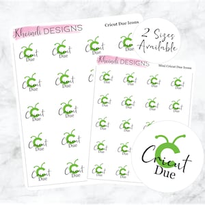 Cricut Due Icon || Planner Stickerbogen