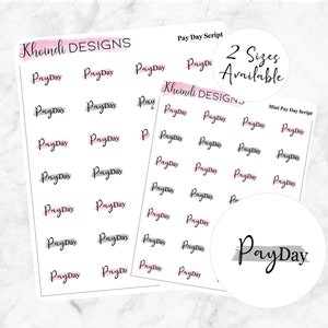 Zahltag Script || Planer Sticker Blatt