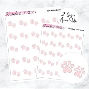 Paw Print Icon || Planner Sticker Sheet