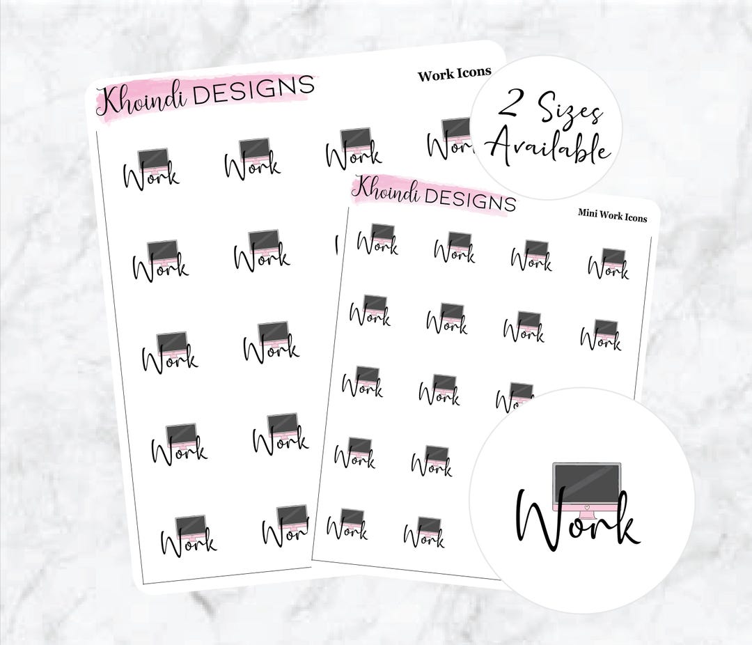 Work Icon || Planner Sticker Sheet - Etsy Australia