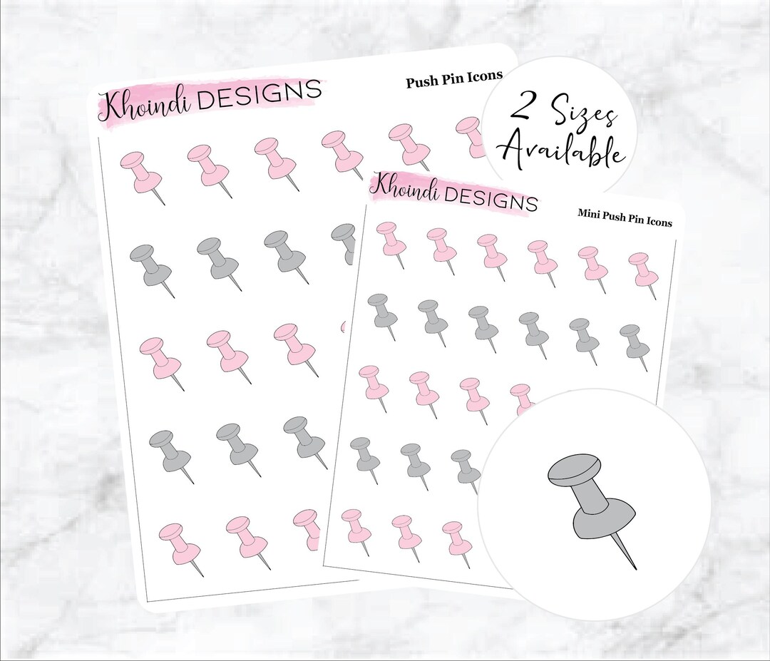 Push Pin Icon || Planner Sticker Sheet - Etsy