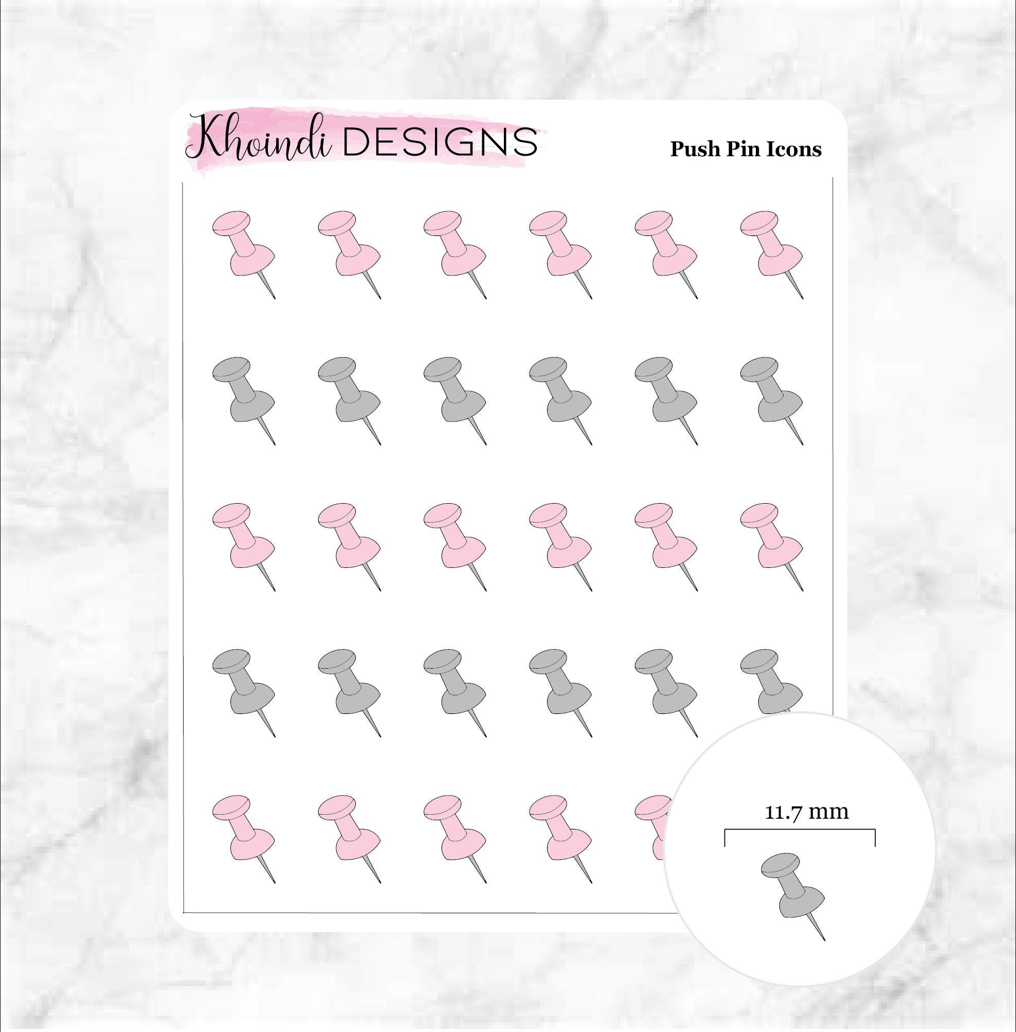 Push Pin Icon || Planner Sticker Sheet - Etsy