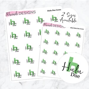 Ikona Hulu Due || Arkusz naklejek do planera