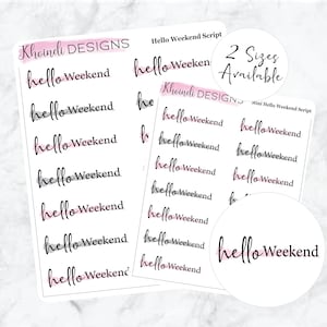 Bonjour script du week-end || Feuille d’autocollants du planificateur