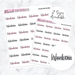 Work Out Script || Planner Sticker Sheet