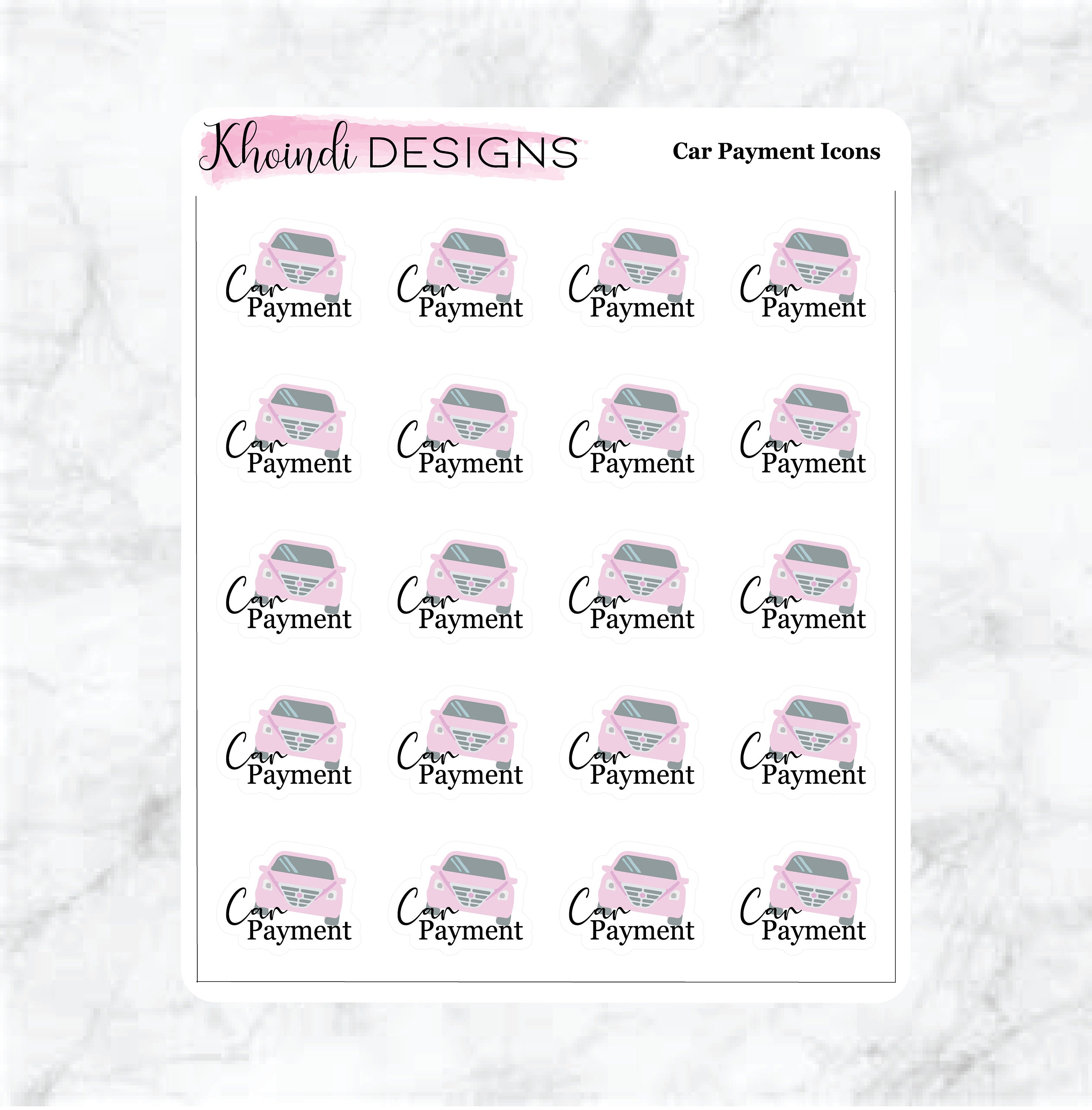 Car Payment Icon || Planner Sticker Sheet - Etsy