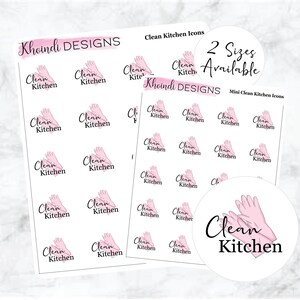 Icône de cuisine propre || Feuille d'autocollants pour agenda