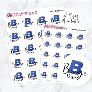 Binge Due-pictogram || Planner-stickervel