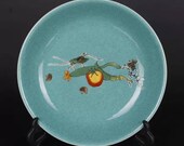 Chinese antique porcelain plate,Qing Dynasty Chinese art china Qianlong marked famille rose blue glaze porcelain plate paint with vegetables
