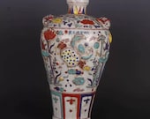 Chinese antique porcelain vase,Chinese Ming Dynasty Chinese art china Xuande marked enchase famille verte vase hand painted ceramic bottle
