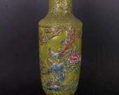 Chinese antique porcelain vase,Chinese Qing Dynasty Chinese art china Qianlong marked enchase famille rose vase hand painted ceramic bottle