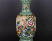 Chinese antique porcelain vase,Chinese Qing Dynasty Chinese art china Qianlong marked enchase famille rose vase hand painted ceramic bottle