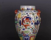 Chinese antique porcelain jar,Chinese Ming Dynasty Chinese art china Xuande marked enchase famille verte big pot hand painted ceramic jug