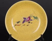 Chinese antique porcelain plate,Qing Dynasty Chinese art china Qianlong marked famille rose yellow glaze porcelain plate ceramic vintage