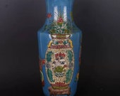 Chinese antique porcelain vase,Chinese Qing Dynasty Chinese art china Qianlong marked enchase famille rose vase hand painted ceramic bottle