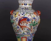 Chinese antique porcelain jar,Chinese Ming Dynasty Chinese art china Xuande marked enchase famille verte big pot hand painted ceramic jug