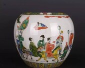 Chinese antique porcelain pot,Chinese Qing Dynasty Chinese art china Kangxi marked famille verte jar hand painted ceramic jug decoration