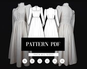 Victorian inspired daily dress Edwardian dress pattern Victorian dress pattern Epochal dress Housemaid cosplay PDF Sewing Pattern