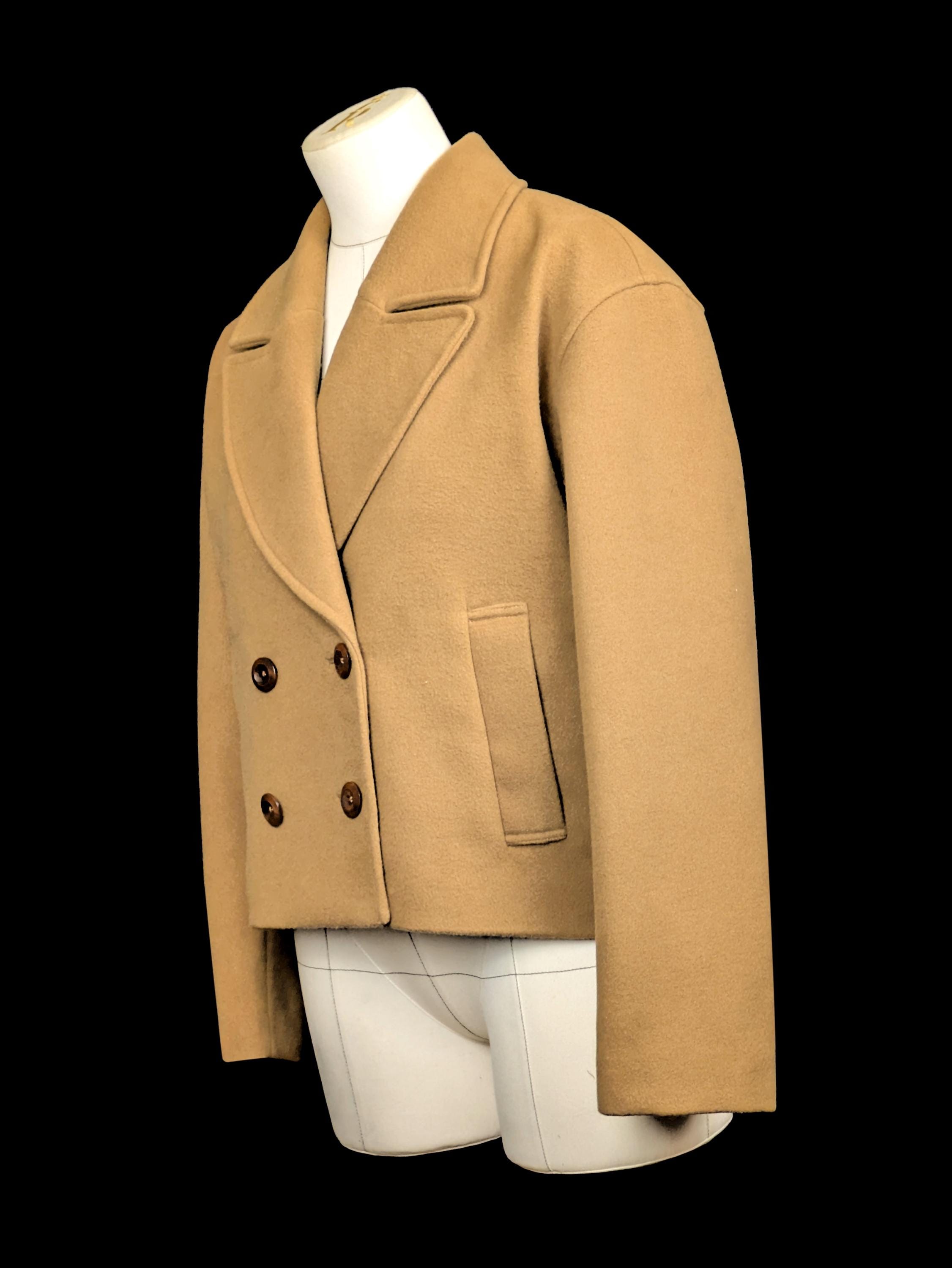 Cropped Jacket Coat Sewing Pattern: Double-breasted Wide Lapel 