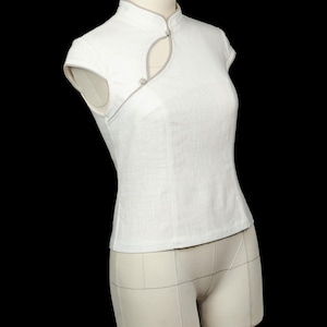 New Chinese Style Sewing Pattern: Mandarin Collar Asymmetric Top, Modern Qipao (PDF Pattern) image 6