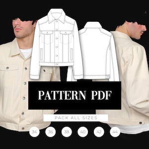 Denim Jacket Pattern | Trucker Jacket Pattern | Jeans Jacket Pattern | Fit Denim Trucker Jacket | PDF Sewing Pattern | Sewing Videotutorial