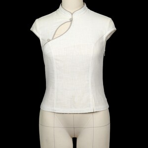 New Chinese Style Sewing Pattern: Mandarin Collar Asymmetric Top, Modern Qipao (PDF Pattern) image 9