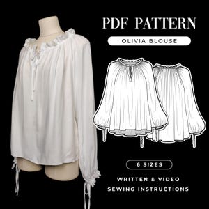 Olivia Blouse Sewing Pattern: Renaissance Pirate Shirt (PDF Pattern)
