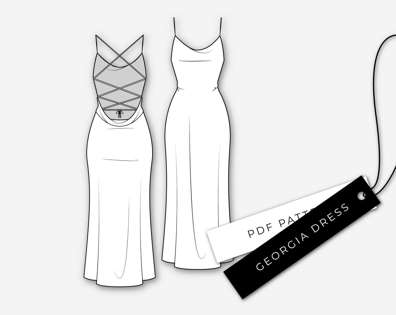 Silk Slip Dress Pattern Cowl Neck Dress Pattern Bias Cut Etsy Canada