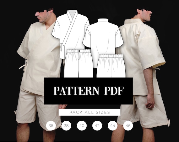 Kimono hombre tutorial + patrones 