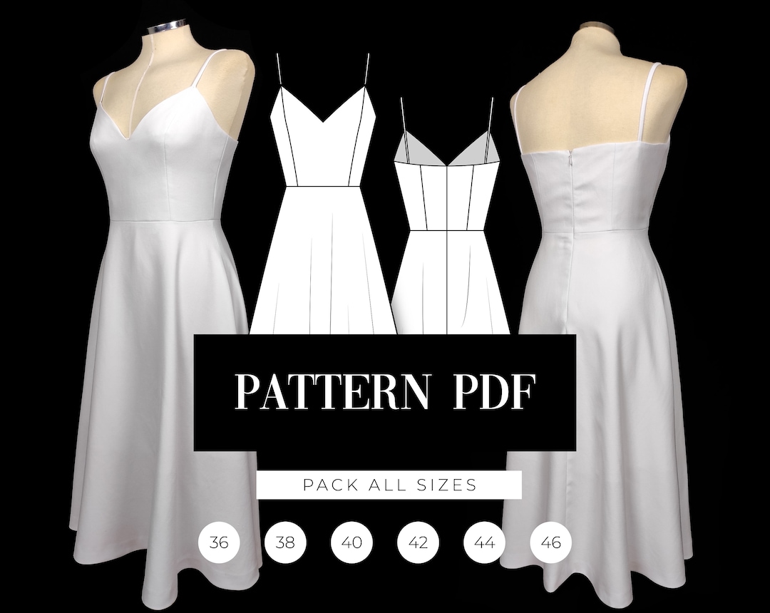 strap-prom-dress-pattern-a-line-midi-dress-pdf-pattern-wedding-gown-sleeveless-bridesmaid-dress-digital-pattern-sewing-videotutorial-etsy