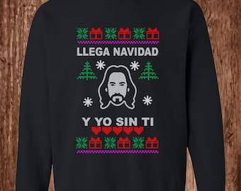 El Buki - Llega Navidad - Ugly Christmas Sweater - Crew Neck Sweatshirt
