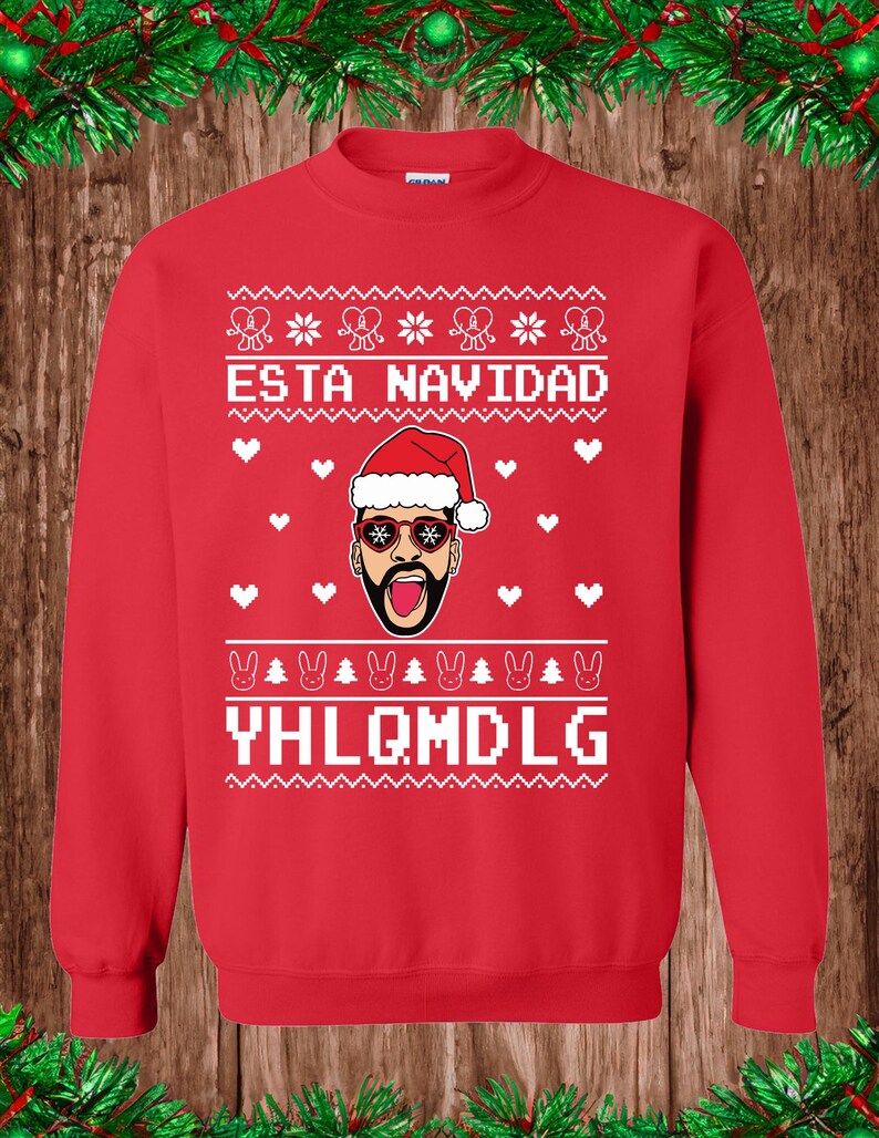Bad Bunny - YHLQMDLG - Navidad - Ugly Christmas Sweater - Crew Neck Sweatshirt image 6