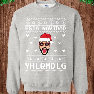 Bad Bunny - YHLQMDLG - Navidad - Ugly Christmas Sweater - Crew Neck Sweatshirt image 4