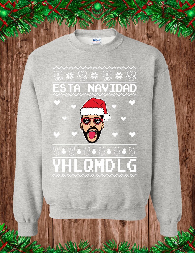Bad Bunny - YHLQMDLG - Navidad - Ugly Christmas Sweater - Crew Neck Sweatshirt image 4
