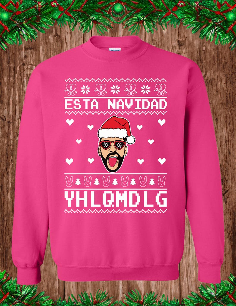 Bad Bunny - YHLQMDLG - Navidad - Ugly Christmas Sweater - Crew Neck Sweatshirt image 3