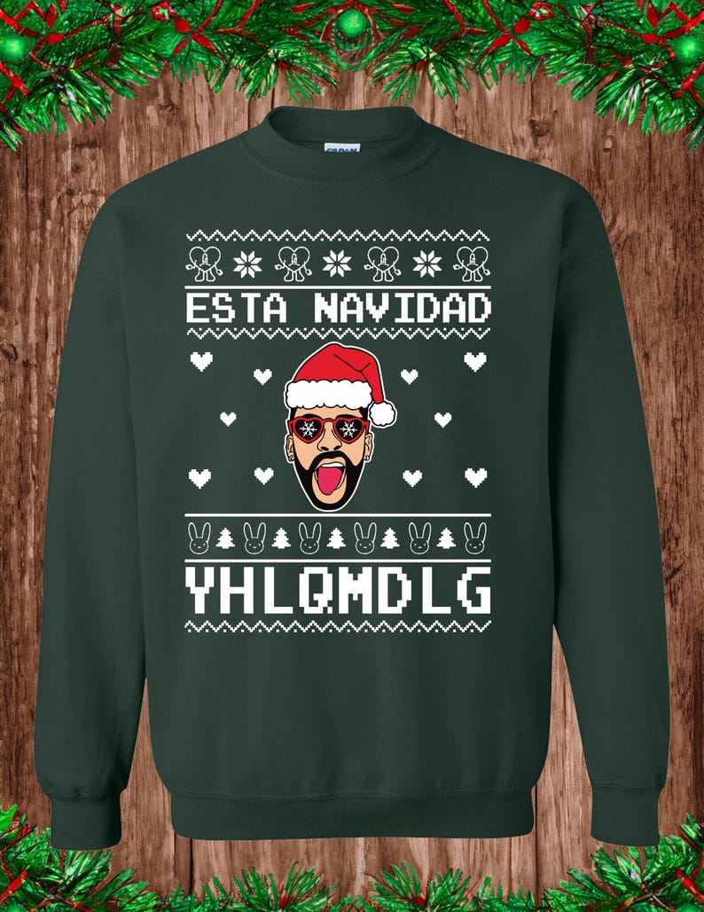 Bad Bunny - YHLQMDLG - Navidad - Ugly Christmas Sweater - Crew Neck Sweatshirt image 2