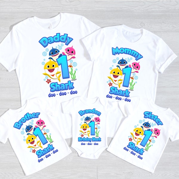 Baby Shark Family Birthday Shirts S